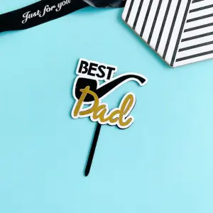 Double acrylic Best dad cake topper Style 25