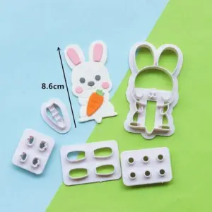 Bunny Shape Cookie & Fondant Cutter Set for Cake Decorating