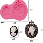 Vintage Lady Portrait Frame Silicone Mould for Fondant, Chocolate & Cake Decoration