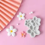3 Cavity Sakura Flower Silicone Mould for Fondant, Chocolate & Cake Decoration