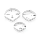 3 Pcs Poppy Flower Cutter Set for Fondant & Gumpaste Flower Making