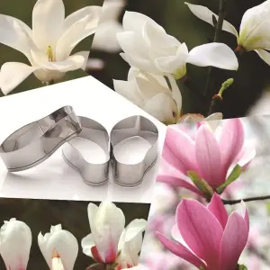 3 Pcs Magnolia Flower Cutter Set for Fondant & Gumpaste Flower Making
