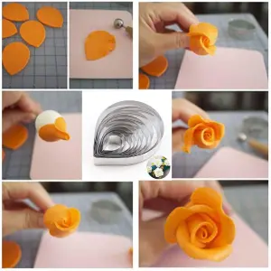10 Pcs Rose Petal Cutter Set for Fondant & Gumpaste Flower Making