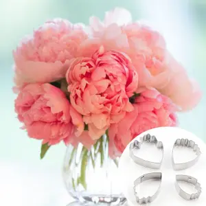 4 Pcs Peony Petal Cutter Set for Fondant & Gumpaste Flower Making