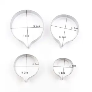 4 Pcs Begonia Tuberous Flower Petal Cutter Set for Fondant & Gumpaste