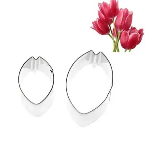 2 Pcs Tulip Flower Cutter Set for Fondant & Gumpaste