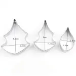 3 Pcs Poinsettia Flower Petal Cutter Set for Fondant & Gumpaste
