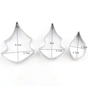 3 Pcs Poinsettia Flower Petal Cutter Set for Fondant & Gumpaste