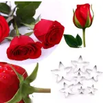 7 Pcs Rose Flower Calyx Cutter Set for Fondant & Gumpaste