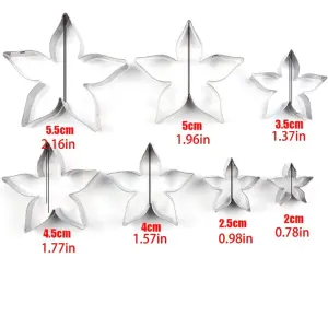 7 Pcs Rose Flower Calyx Cutter Set for Fondant & Gumpaste