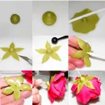 7 Pcs Rose Flower Calyx Cutter Set for Fondant & Gumpaste