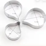 3 Pcs Lisianthus Flower Petal Cutter Set for Fondant & Gumpaste