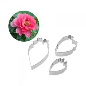 3 Pcs Peony Petal Cutter Set for Fondant & Gumpaste Flower Making