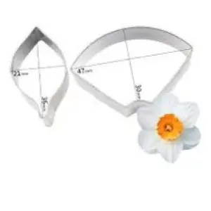 2 Pcs Daffodil Nargis Petal Cutter Set for Fondant & Gumpaste