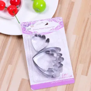 4 Pcs Peony Petal Flower Cutter Set Style 5 for Fondant & Gumpaste