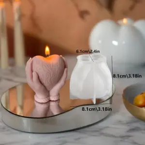 3D Heart Shape Silicone Mould for Chocolate, Soap & Candle Making