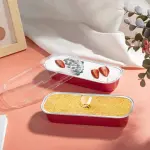 Red Aluminium Rectangle Bake & Serve Dessert & Cake Moulds with Lid - Pack of 10