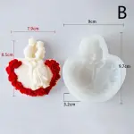 Romantic Couple Heart Theme Silicone Mould Style 1 for Fondant, Candle & Resin