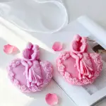 Romantic Couple Heart Theme Silicone Mould Style 1 for Fondant, Candle & Resin