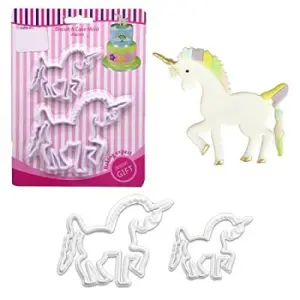 2 Pcs Unicorn Cookie Cutter Set for Fondant, Cookies & Cake Decoration