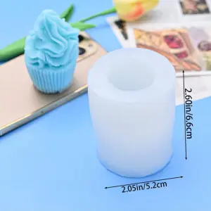 3D Cupcake Silicone Mould Style 2 for Fondant, Candle & Chocolate