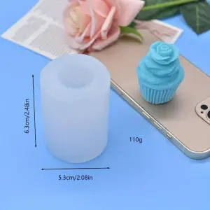 3D Cupcake Silicone Mould Style 3 for Fondant, Candle & Chocolate