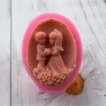 Romantic Couple Heart Theme Silicone Mould Style 3 for Fondant, Candle & Resin