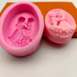 Romantic Couple Heart Theme Silicone Mould Style 3 for Fondant, Candle & Resin