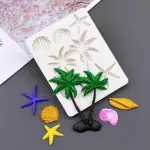 Beach Theme Coconut Tree Sea Shell Silicone Mould for Fondant & Chocolate