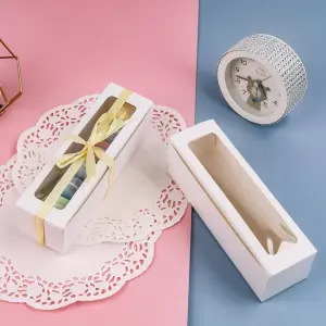 10 Pcs Rectangular Pastry Cookie Window Box for Cakes, Cookies & Desserts