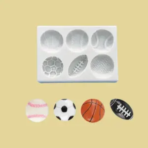 Sports Ball Silicone Mould – Basketball & Football for Fondant, Chocolate, Candle & Soap