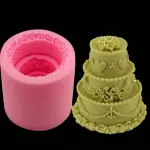 3D Mini Tier Cake Silicone Gum Paste Mould for Fondant, Chocolate & Candle