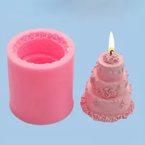 3D Mini Tier Cake Silicone Gum Paste Mould for Fondant, Chocolate & Candle