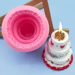 3D Mini Tier Cake Silicone Gum Paste Mould for Fondant, Chocolate & Candle
