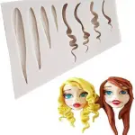 Girl Doll Hair Silicone Mould for Fondant, Chocolate, Candle & Resin