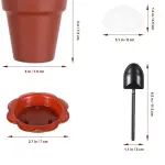 Brown Flower Pot Shape Mousse Dessert Cups with Lid & Spoon