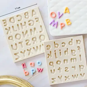 2 Pcs Upper & Lower Case Alphabet Silicone Mould Set
