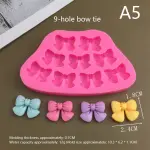 9 Cavity Bow Silicone Mould for Fondant, Chocolate & Cake Decoration