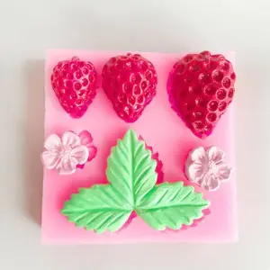 Strawberry Theme Silicone Mould for Fondant, Chocolate & Cake Decoration