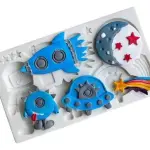 Outer Space Rocket Astronaut Theme Silicone Mould for Fondant & Chocolate