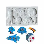 Outer Space Rocket Astronaut Theme Silicone Mould for Fondant & Chocolate