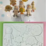 Outer Space Rocket Astronaut Theme Silicone Mould for Fondant & Chocolate