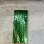 25 Pcs Metallic Green Paper Straws for Cake Pops, Drinks & Party Decoration