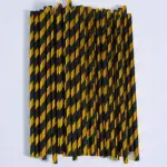 25 Pcs Black & Gold Paper Straws for Cake Pops, Drinks & Party Decoration