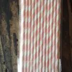 25 Pcs Pink & White Stripe Paper Straws for Cake Pops, Drinks & Party Decoration