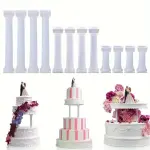 Cake Supporting Pillars Roman Column Cake Stand Supports – Pack of 4 (Large)