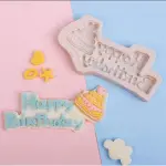 Happy Birthday Cake Theme Silicone Mould Style 2 for Fondant & Chocolate