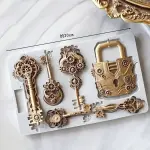 Key & Lock Theme Silicone Mould for Fondant, Chocolate & Cake Decoration