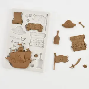 Pirate treasure box ship sea theme silicone mould