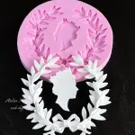 Elegant Flower Wreath Queen Vintage Fondant Mould